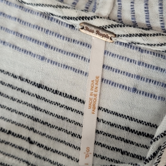 Free People Hooded Babydoll-Inspired Billowy Long Sleeve Blouse Top Tunic- Sz S - Picture 9 of 13